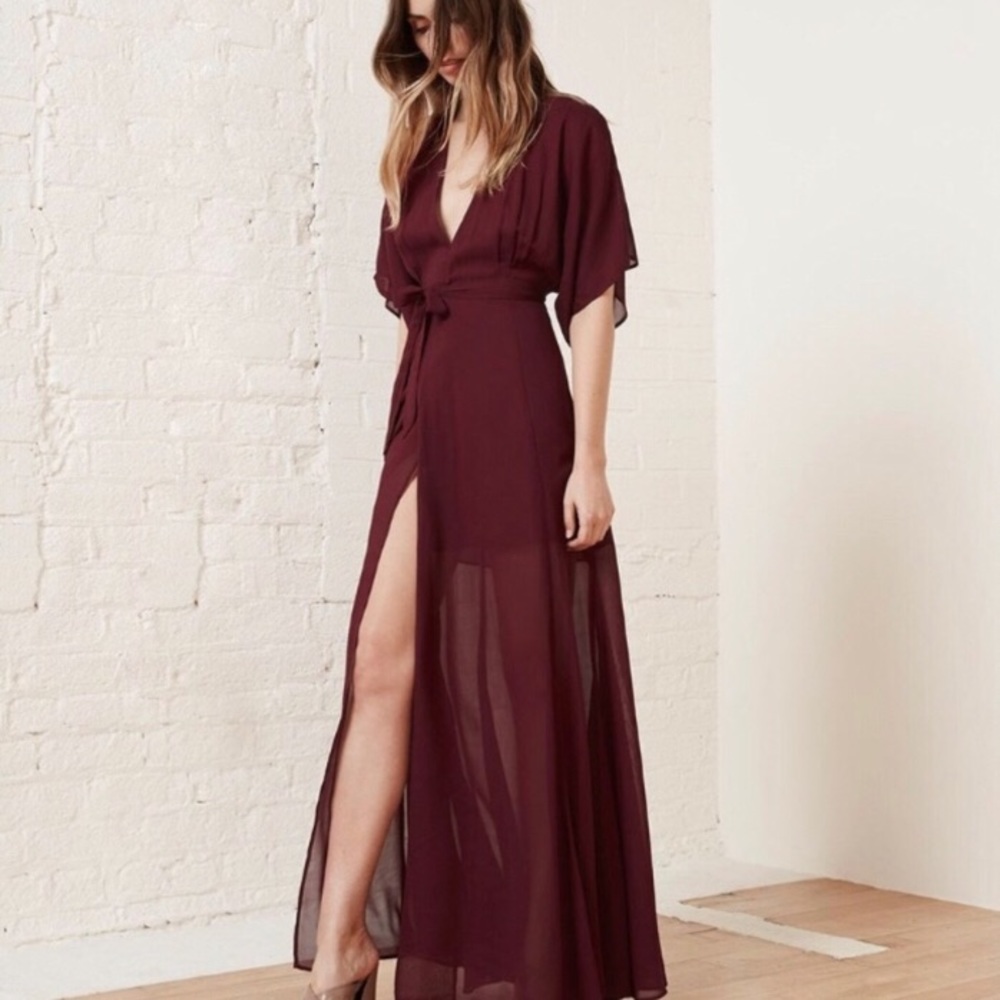 NWT Reformation Winslow Dress in Garnet Rare Color